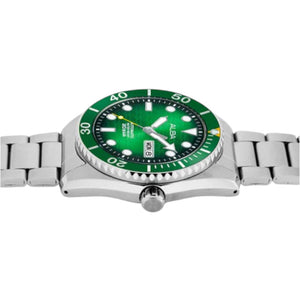 ALBA Mechanical Green Dial with White Metal Strap Watch AL4371X1