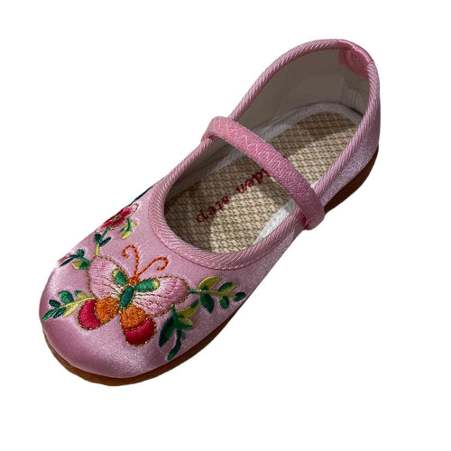 Golden Step Girl's Embroidered Shoes (Pink)