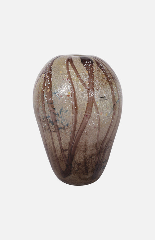 One of Four Seasons Glass Vase (Winter-Plum Blossom)*Brown