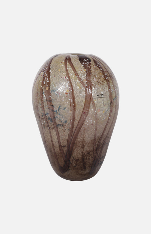 One of Four Seasons Glass Vase (Winter-Plum Blossom)*Brown
