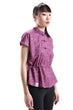Purple Printed Drawstring Top