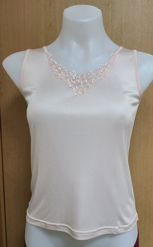 WILLY Ladies' 100% Silk V Neck Lace Vest
