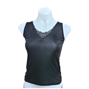 WILLY Ladies' 100% Silk V Neck Lace Vest