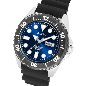 ALBA Mechanical Deep Blue With Silicone Strap Watch AL4493X1