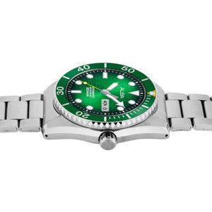 ALBA Mechanical Green Dial with White Metal Strap Watch AL4371X1