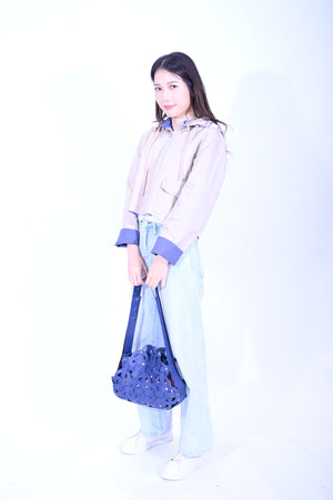 YUE HWA X BLIND by JW Chinese Knot Laserut Handbag Blue