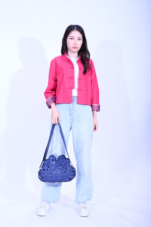 YUE HWA X BLIND by JW Chinese Knot Laserut Handbag Blue