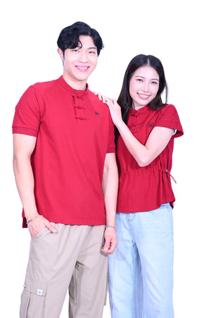 CYPHERHOOD Chinese Polo Shirt Maroon