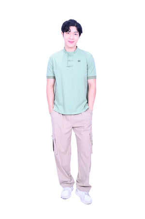 CYPHERHOOD Chinese Polo Shirt Moss Green