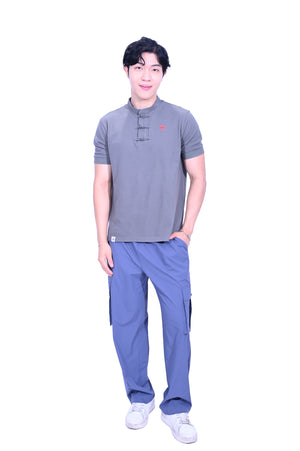 CYPHERHOOD Chinese Polo Shirt Ash Grey