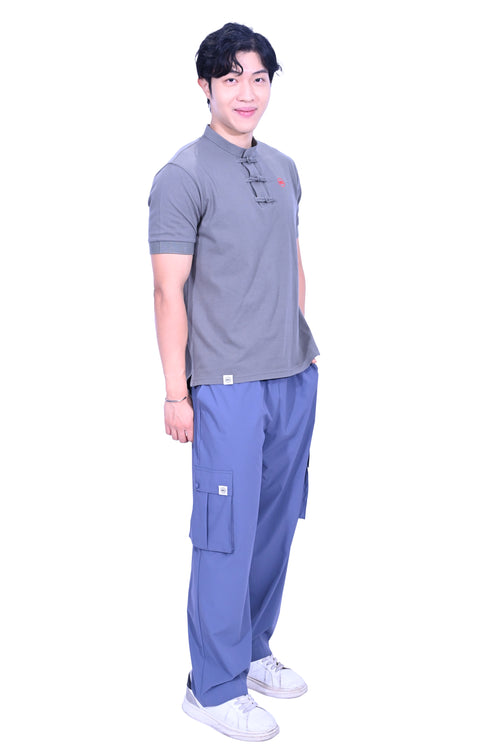 CYPHERHOOD Chinese Military Pants Steel Blue