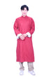 Mandarin Square Men's Linen Cheongsam-Maroon