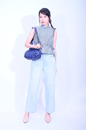 YUE HWA X BLIND by JW Chinese Knot Laserut Handbag Blue