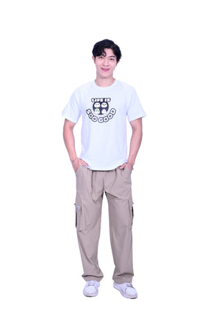 Line & Curve Men's Cotton Short Sleeve T-Shirt-White