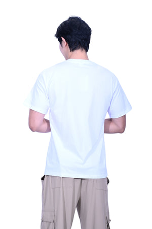 Line & Curve Men's Cotton Short Sleeve T-Shirt-White