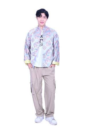 Line & Curve Men's Cotton Jersey Tang Jacket Mint green
