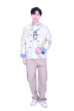 Line & Curve Men's Cotton Jersey Tang Jacket Yellow