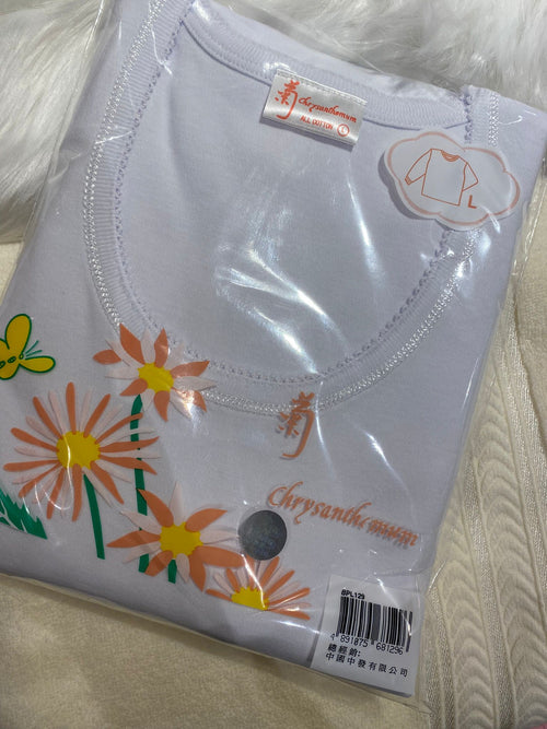 Chrysanthemum Lady L/S Lace Crewneck Long Sleeve Underwear (Size S-XL)