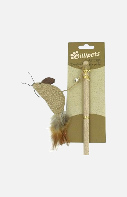 Natural Cat Dangler Mice with Feather 40cm
