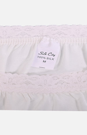 Silkcity Ladies High Waist Silk Panties- White