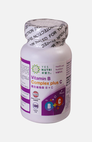 YesNutri Vitamin B Complex plus C Tablets (100 Tablets)
