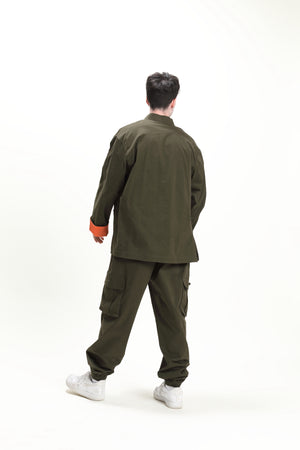 Military green Unisex Kungfu Jacket